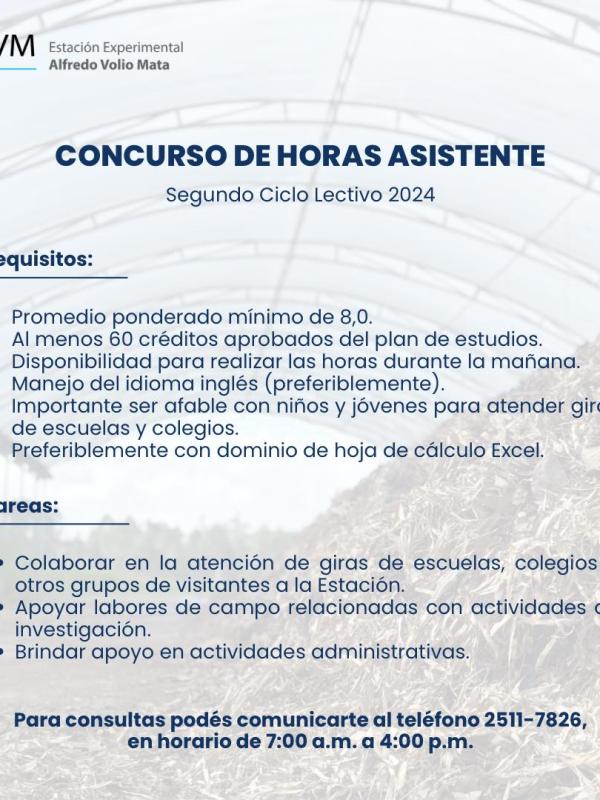 ¡Concurso de Horas Asistente en la EEAVM!